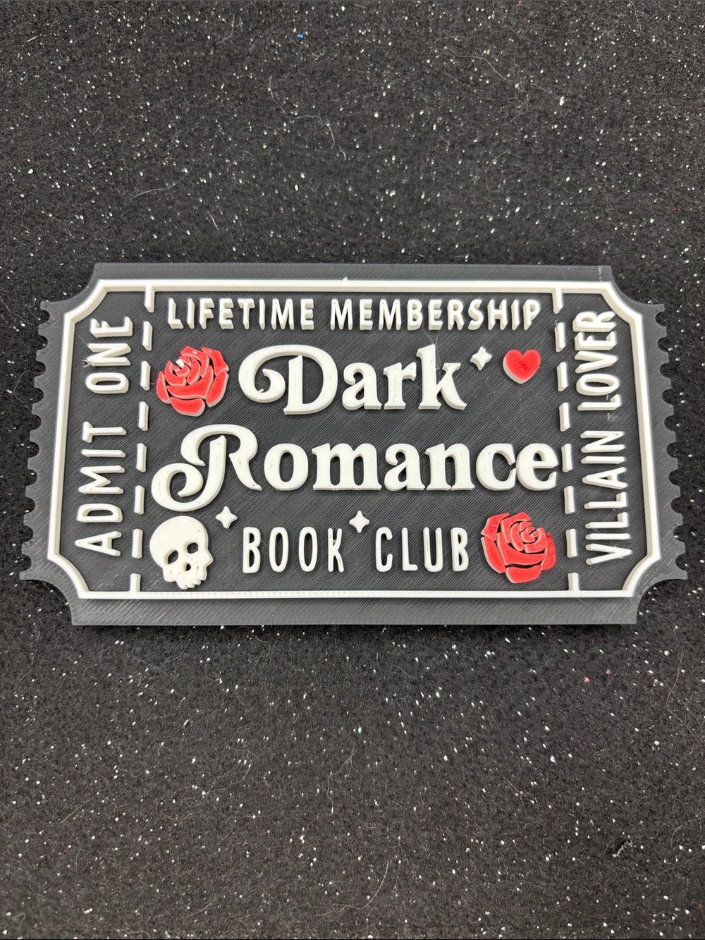 Dark Romance Book Club Sign - Gray, White & Red - Picture 2 of 3